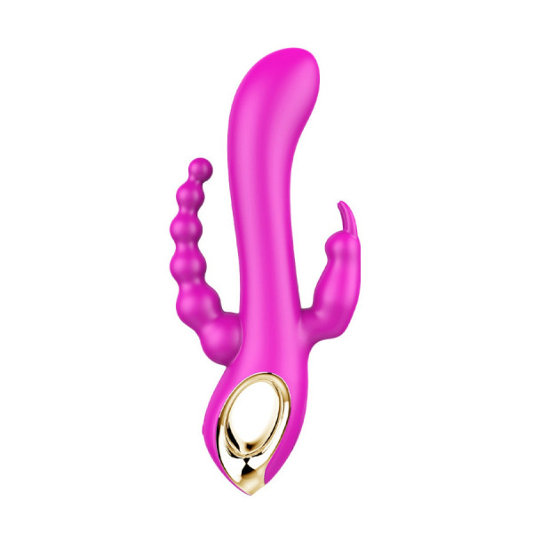 Vibromasseur Rabbit  rose  avec chapelet vibrant 